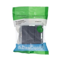 Выключатель трехклавишный ATLASDESIGN схема 1+1+1 10АХ механизм грифель Systeme Electric ATN000731