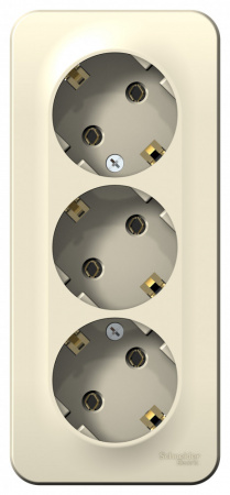 BLANCA розетка наружная 3-я с заземлением без шторками с изолирующей пластиной 16А, 250В, молочный Systeme Electric BLNRA010312