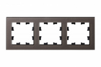 Рамка трехпостовая ATLASDESIGN NATURE, СТЕКЛО МОККО Systeme Electric ATN320603