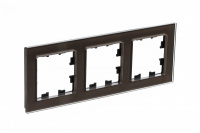 Рамка трехпостовая ATLASDESIGN NATURE, СТЕКЛО МОККО Systeme Electric ATN320603