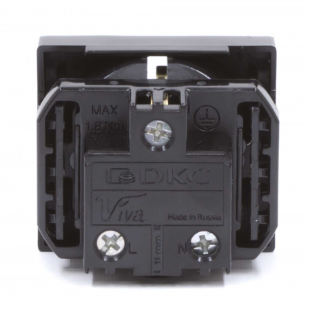 45205 Розетка силовая 2Р+Е со шторками Viva 2 модуля черный DKC 