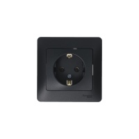 GLOSSA Розетка с заземлением антрацит в сборе Systeme Electric GSL000742