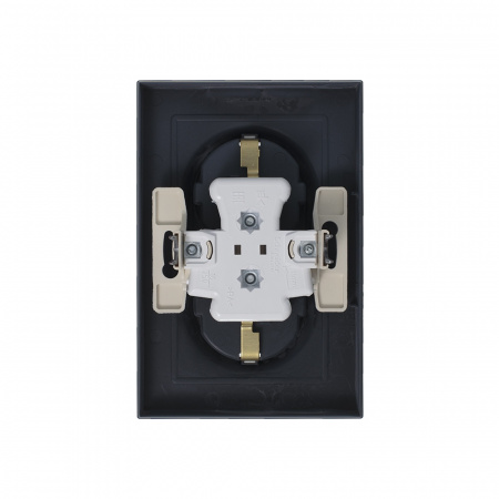 Розетка ATLASDESIGN двойная с заземлением 16А в сборе грифель Systeme Electric ATN000724