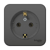 Розетка BLANCA наружная, с заземлением, без шторок, (тонкая), с изолирующей пластиной 16А, 250В, антрацит Systeme Electric BLNRA110116