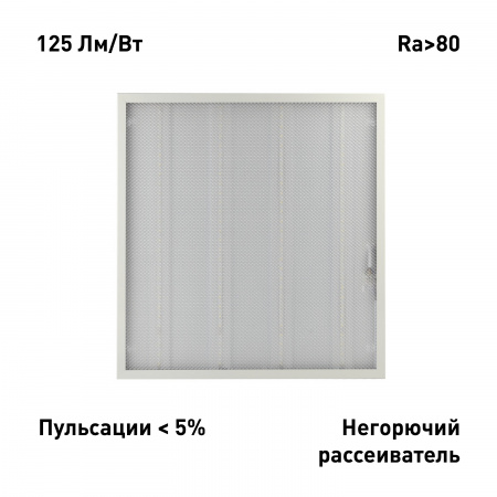 Светильник светодиодный 4000К 3000Лм 125Лм/Вт IP40 595х595х19 призма SPO-6-24-4K-P 24Вт ЭРА Б0061287