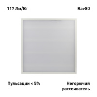 Светильник светодиодный 6500К 2800Лм 117Лм/Вт IP40 595х595х19 матовый SPO-6-24-6K-M 24Вт ЭРА Б0061290