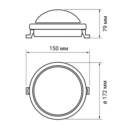 5009288 Светильник светодиодный ДБП-12W 4000K 900Лм круглый пластик IP65 Jazzway JazzWay 