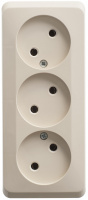 ЭТЮД Розетка тройная открытой установки без заземления без шторок 16А 250B, кремовый Systeme Electric PA16-009K