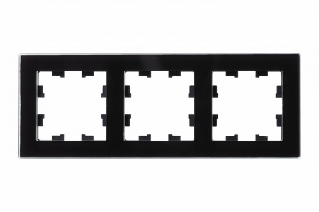 Рамка трехпостовая ATLASDESIGN NATURE, СТЕКЛО ЧЕРНЫЙ Systeme Electric ATN321003