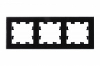 Рамка трехпостовая ATLASDESIGN NATURE, СТЕКЛО ЧЕРНЫЙ Systeme Electric ATN321003