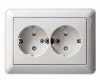 W59 Розетка двойная скрытая с заземлением 16А белая Systeme Electric RS16-255-18