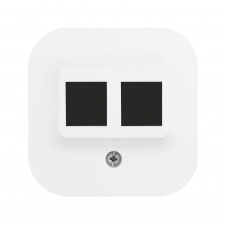 782226 Quteo Адаптер для 1 или 2 розеток RJ45 Keystone   белый наружный Legrand 