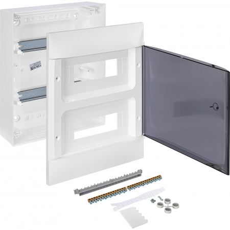 Practibox S Пластиковый щиток Навесной (ЩРн-П) 2X12 Дымчатая дверь Legrand 135612