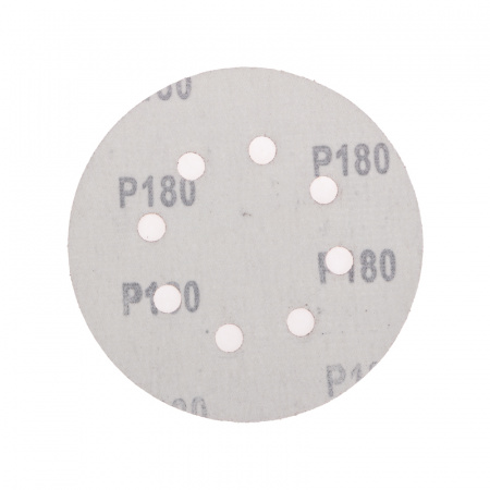 KR-91-1169 Диск абразивный на ворсовой основе, на липучке, перфорированный, P180, 125мм, 10 шт. Kranz 