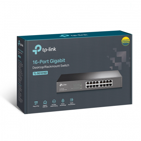 Коммутатор неуправляемый 16 портов 10/100/1000 Мб/с TP-Link TL-SG1016D 1000248841
