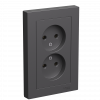 ATLASDESIGN РОЗЕТКА двойная без заземления,16А, в сборе, БАЗАЛЬТ Systeme Electric ATN001420