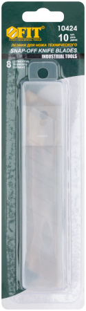 10424 Лезвия для ножа технического 25 мм, 8 сегментов, сталь SK5 (10 шт) FIT 