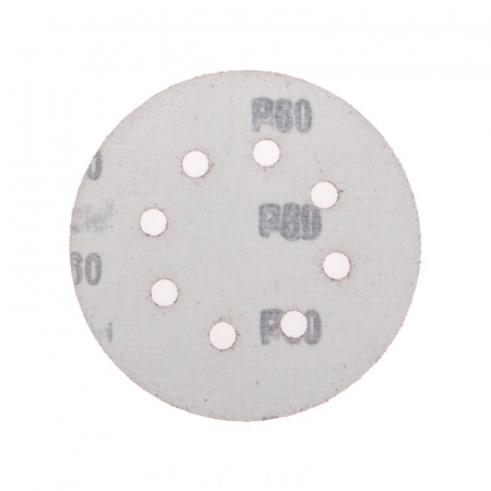 KR-91-1165 Диск абразивный на ворсовой основе, на липучке, перфорированный, P60, 125мм, 10 шт. Kranz 