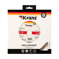 Диск алмазный отрезной сплошной 200х25.4/22.2х2х10 мм Kranz KR-90-0114
