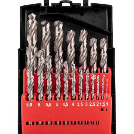 Набор сверл по металлу 1-10мм (через 0.5мм). 19 шт. Р6М5 Ц/Х Kranz KR-91-0635