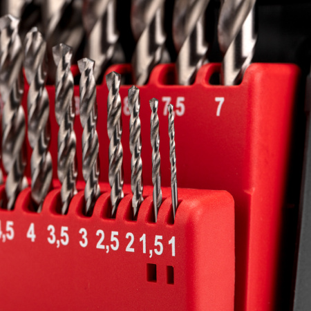 Набор сверл по металлу 1-10мм (через 0.5мм). 19 шт. Р6М5 Ц/Х Kranz KR-91-0635