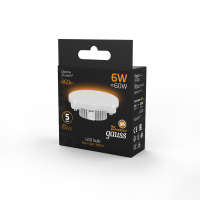 Лампа светодиодная LED 6 Вт 460 лм 3000К AC150-265В GX53 таблетка теплая  Black Gauss GAUSS 108008106