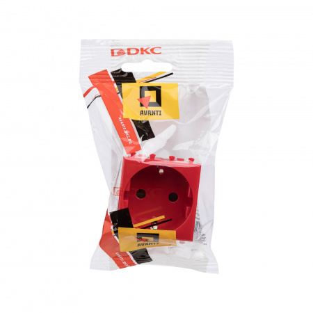 Avanti Розетка ''Красный квадрат'', 2P+E, с защитными шторками, 2 модульная DKC 4401002