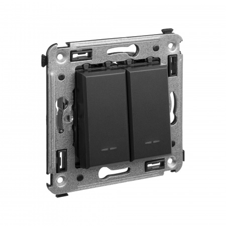 4412154 Avanti Кнопка двухклавишная в стену, , Черный матовый DKC 