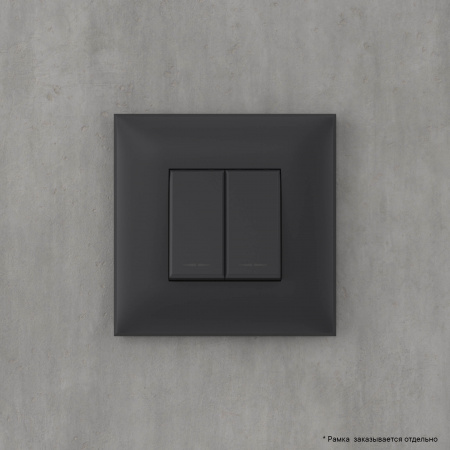 4412154 Avanti Кнопка двухклавишная в стену, , Черный матовый DKC 