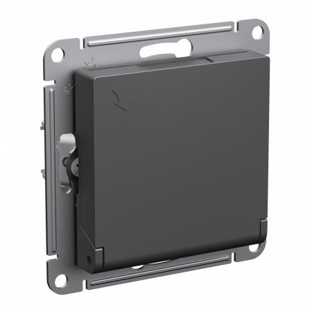 ATLASDESIGN РОЗЕТКА с заземл. со шторками с крышкой, 16А, IP20, механизм, БАЗАЛЬТ Systeme Electric ATN001446
