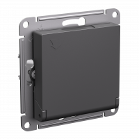 ATLASDESIGN РОЗЕТКА с заземл. со шторками с крышкой, 16А, IP20, механизм, БАЗАЛЬТ Systeme Electric ATN001446