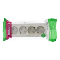 Розетка открытой установки BLANCA четырехпостовая с заземлением со шторками, с изолирующей пластиной, 16А, 250В, бежевый Systeme Electric BLNRA011417