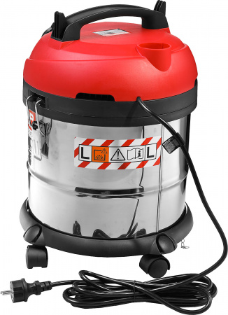 ПУ-20-1400 М3 Пылесос строительный М3-20, 20 л, 1400 Вт, сухая и влажная уборка, корпус из нержавеющей стали, розетка до 2000Вт ЗУБР 