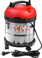 Пылесос строительный М3-20, 20 л, 1400 Вт, сухая и влажная уборка, корпус из нержавеющей стали, розетка до 2000Вт ЗУБР ПУ-20-1400 М3