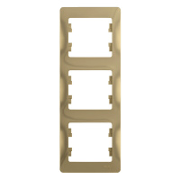 GLOSSA Рамка 3 поста вертикальная титан Systeme Electric GSL000407