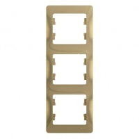 GLOSSA Рамка 3 поста вертикальная титан Systeme Electric GSL000407