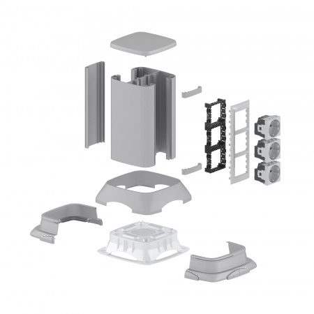 Миниколонна алюминиевая 0.25м серый металлик RAL 9006 DKC 19524