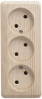 ЭТЮД Розетка тройная открытой установки без заземления без шторок 16А 250B,сосна Systeme Electric PA16-009D