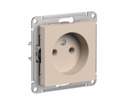 ATLASDESIGN РОЗЕТКА без заземления без шторок, 16А, механизм, ПЕСОЧНЫЙ Systeme Electric ATN001241