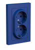 ATLASDESIGN РОЗЕТКА двойная с заземлением, 16А, в сборе, АКВАМАРИН Systeme Electric ATN001124