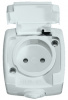 RA10-125B-BI РОНДО Розетка наружная без заземления 250В 10А со шторками белая IP44 Systeme Electric 