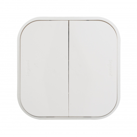 Quteo Выключатель двухклавишный наружный белый 10А Legrand 782202