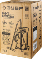 Пылесос строительный М4-60, 60 л, 1400 Вт, сухая и влажная уборка, корпус из нержавеющей стали, розетка до 2000 Вт ЗУБР ПУ-60-1400 М4