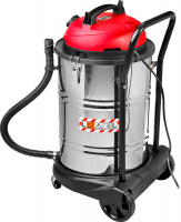 Пылесос строительный М4-60, 60 л, 1400 Вт, сухая и влажная уборка, корпус из нержавеющей стали, розетка до 2000 Вт ЗУБР ПУ-60-1400 М4