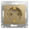 GLOSSA Розетка с заземлением со шторками в рамку титан Systeme Electric GSL000445