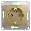 GLOSSA Розетка с заземлением со шторками в рамку титан Systeme Electric GSL000445