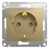 GLOSSA Розетка с заземлением со шторками в рамку титан Systeme Electric GSL000445
