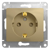 GLOSSA Розетка с заземлением со шторками в рамку титан Systeme Electric GSL000445