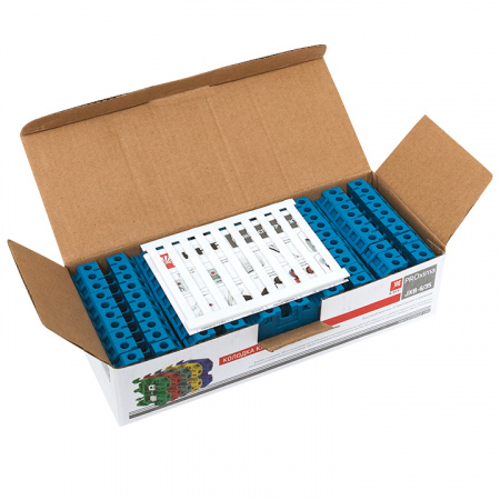 Клемма винтовая JXB- 6мм.кв синяя EKF plc-jxb-6/35b