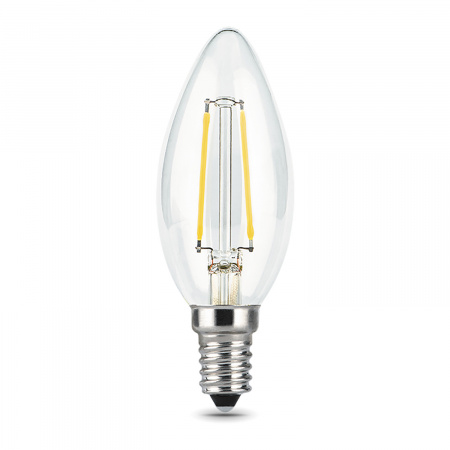 Лампа светодиодная филаментная LED 7 Вт 550 лм 2700К AC185-265В E14 свеча теплая  Black Filament Gauss GAUSS 103801107